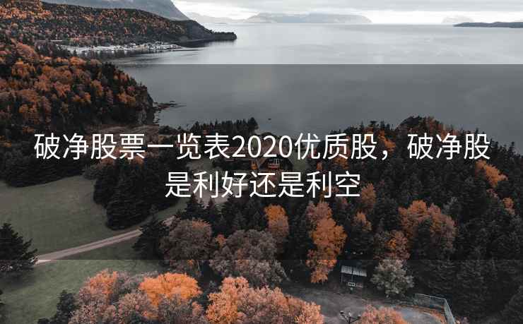破净股票一览表2020优质股，破净股是利好还是利空