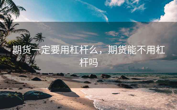期货一定要用杠杆么,期货能不用杠杆吗
