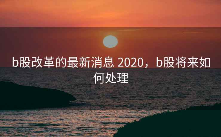 b股改革的最新消息 2020，b股将来如何处理