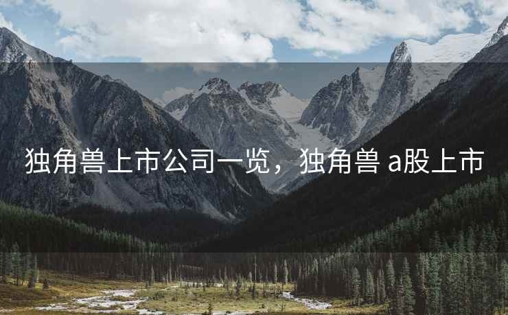 独角兽上市公司一览，独角兽 a股上市  第2张