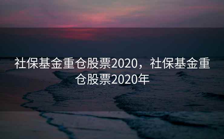 社保基金重仓股票2020，社保基金重仓股票2020年